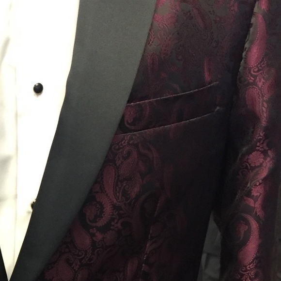 BRAND NEW Formal Tux Jacket Burgundy Peak Lapel - Men's Various Sizes Available - Picture 2 of 5
